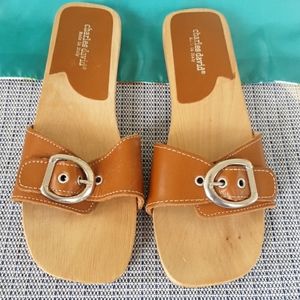 Charles David Woodgrain Sandals made in ITALY